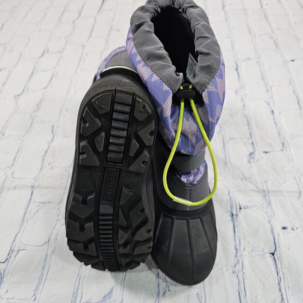 Columbia WOMENS YOUTH SZ 6 Powderbug Plus II Print Snow Boot Waterproof Purple - Picture 7 of 11